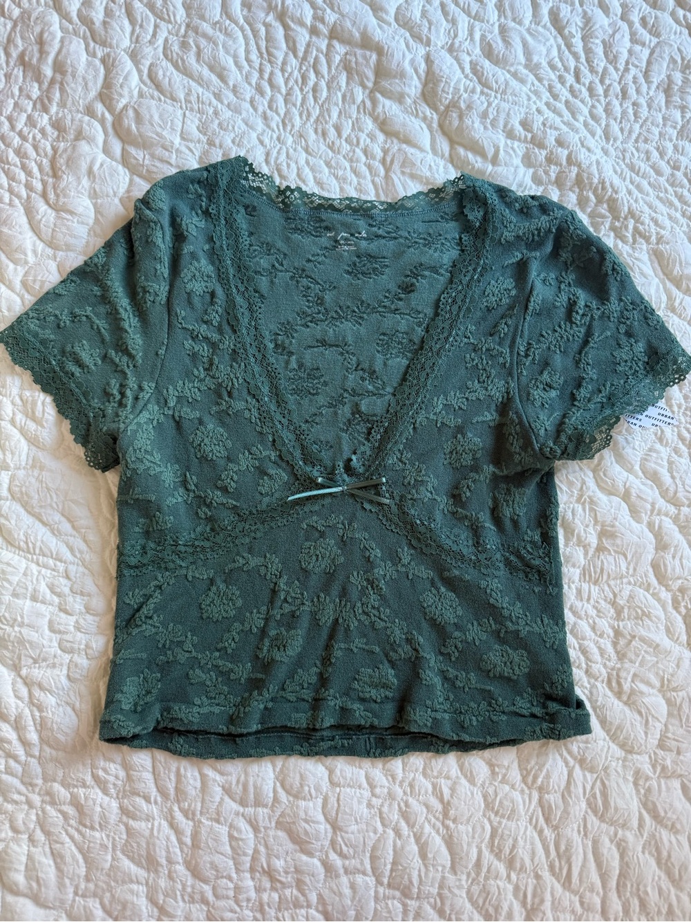 Urban Outfitters Forest Green Lace V-Neck Camisole